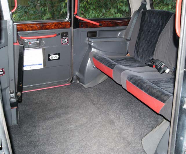 London cab interior - suitable for a bride and some bride's maids